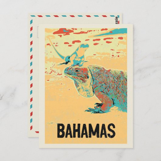 Bahamas Karibik, typisch Karibik Iguana Postca Postkarte (Vorne/Hinten)