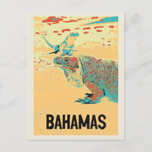 Bahamas Karibik, typisch Karibik Iguana Postca Postkarte (Vorderseite)
