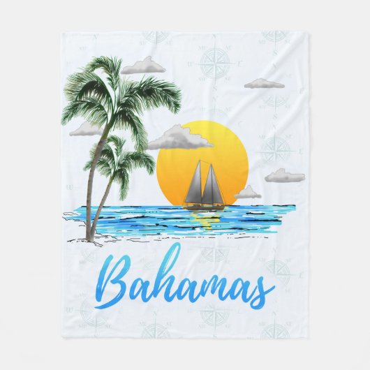 Bahamas Karibisches Segeln Fleecedecke (Vorderseite)