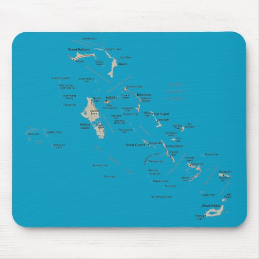 Bahamas-Karte Mousepad (Vorne)