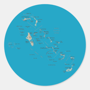 Bahamas-Karten-Aufkleber Runder Aufkleber