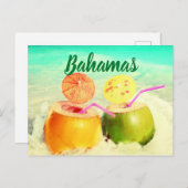Bahamas Kokosnüsse Postkarte (Vorne/Hinten)