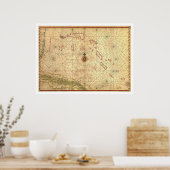 Bahamas & Kuba Karte 1650 Poster (Küche)