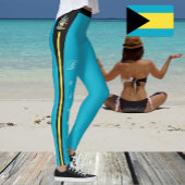 Bahamas Leggings, Bahamas Flag /sports Leggings