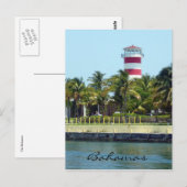 Bahamas Leuchtturm Postkarte (Vorne/Hinten)