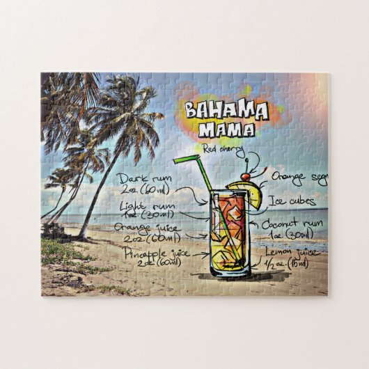 Bahamas Mama Cocktail Drink Rezept Puzzle (Horizontal)