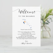 Bahamas Map Wedding Welcome Letter Tour Karte (Stehend Vorderseite)