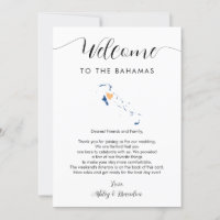 Bahamas Map Wedding Welcome Letter Tour Karte