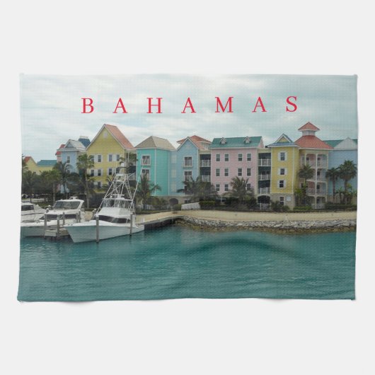 Bahamas Marina Village Blick Teetuch Geschirrtuch (Horizontal)