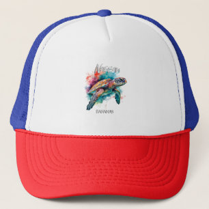 Bahamas Meeresschildkröte Bahamische Flagge Strand Truckerkappe