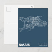 Bahamas Minimalistischer Stadtplan Kunstvoll wande Postkarte (Vorne/Hinten)