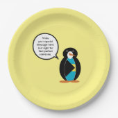 Bahamas mit Frau Penguin Pappteller (Vorderseite)