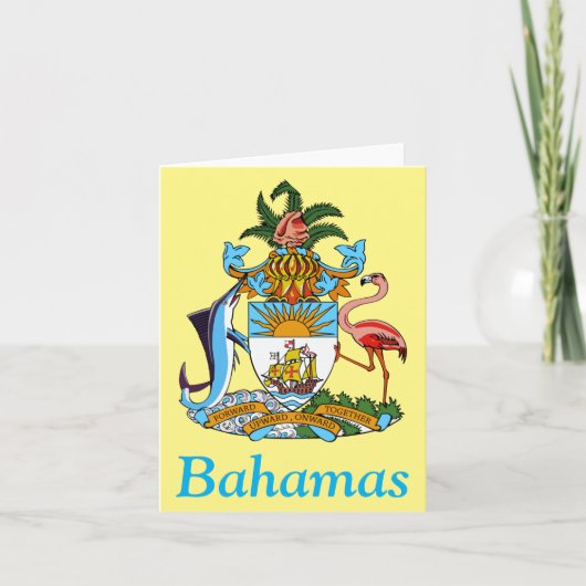 Bahamas mit Wappen (Karibisches Paradies) Dankeskarte (Vorderseite)