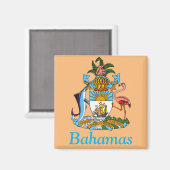 Bahamas mit Wappen (Karibisches Paradies) Magnet (Vorderseite/Rückseite)