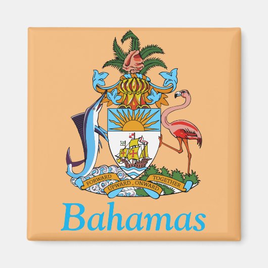 Bahamas mit Wappen (Karibisches Paradies) Magnet (Vorne)