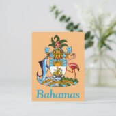 Bahamas mit Wappen (Karibisches Paradies) Postkarte (Stehend Vorderseite)