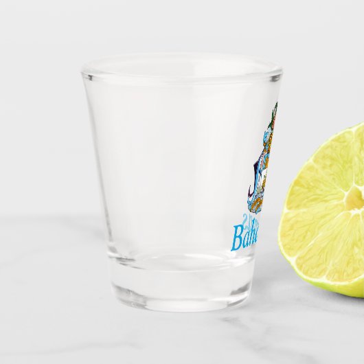 Bahamas mit Wappen (Karibisches Paradies) Schnapsglas (Links)