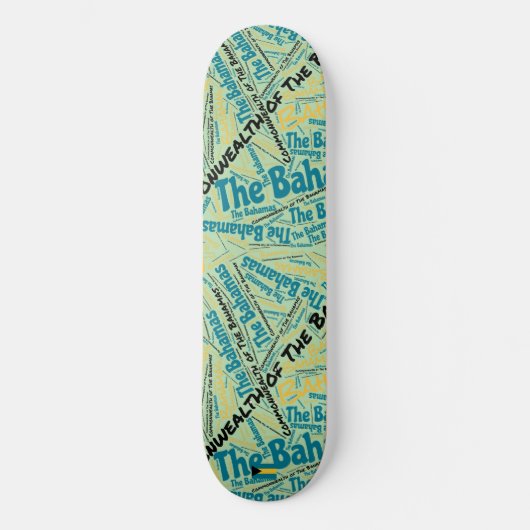 Bahamas Nationalstolz Wordcloud Skateboard (Vorderseite)