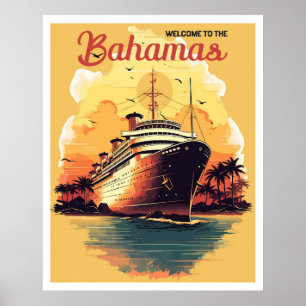 Bahamas Ozeandampfer Reise Kunst Poster