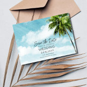 Bahamas Palm Tree Beach Wedding Save The Date