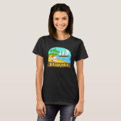 Bahamas Palm Tree Sun Beach Lagoon Island T-Shirt (Vorne ganz)