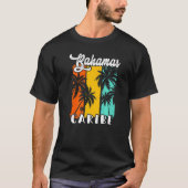 Bahamas Palm Trees Beach Caribe Retro Vacation Fam T-Shirt (Vorderseite)