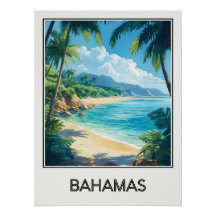 Bahamas-Poster, paradiesischer Strand und Wasser
