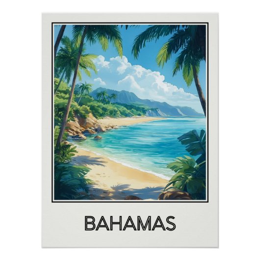 Bahamas-Poster, paradiesischer Strand und Wasser Poster (Vorderseite)