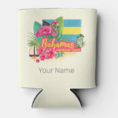Bahamas Retro-Karibikinsel Flamingo Vintag Dosenkühler (Vorderseite)