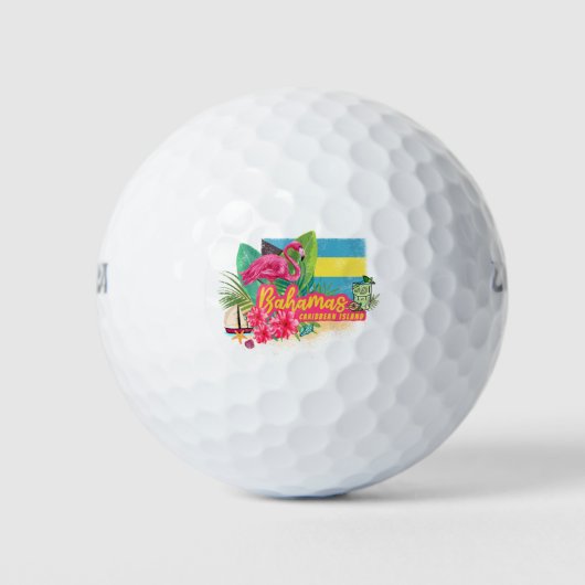 Bahamas Retro-Karibikinsel Flamingo Vintag Golfball