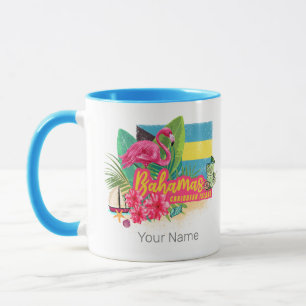 Bahamas Retro karibische Insel Flamingo Vintage Tasse
