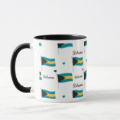 Bahamas Roots Pattern Mug | Caribbean Flag Tasse (Links)