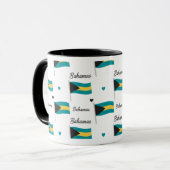 Bahamas Roots Pattern Mug | Caribbean Flag Tasse (Vorderseite Links)