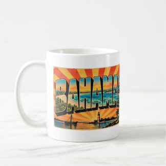 Bahamas Rosa Sandstrand Korallen Leuchtturm Vintag Kaffeetasse