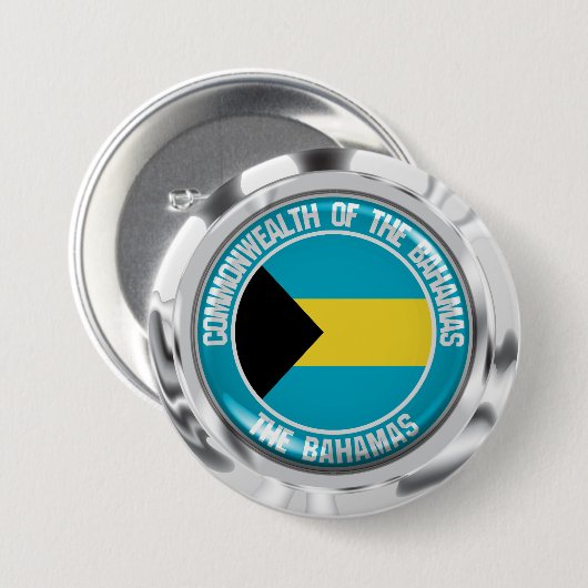 Bahamas Round Emblem Button (Vorne & Hinten)