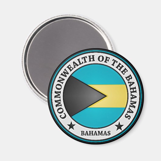Bahamas Round Emblem Magnet (Vorderseite/Rückseite)