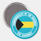 Bahamas Round Emblem Magnet (Vorderseite/Rückseite)