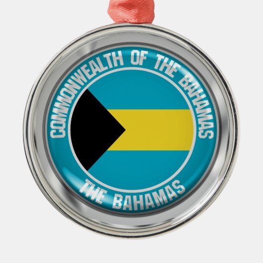 Bahamas Round Emblem Ornament Aus Metall (Vorne)