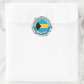 Bahamas Round Emblem Runder Aufkleber (Tasche)