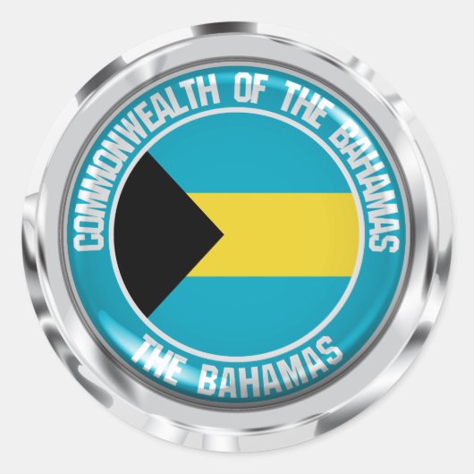 Bahamas Round Emblem Runder Aufkleber (Vorderseite)
