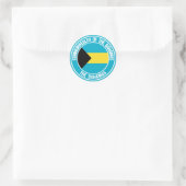 Bahamas Round Emblem Runder Aufkleber (Tasche)