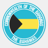 Bahamas Round Emblem Runder Aufkleber (Vorderseite)