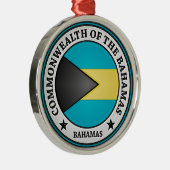 Bahamas Round Emblem Silbernes Ornament (Rechts)