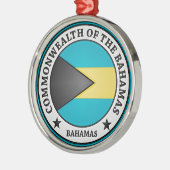 Bahamas Round Emblem Silbernes Ornament (Links)