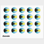 Bahamas Round-Icon-Flagge Runder Aufkleber (Blatt)