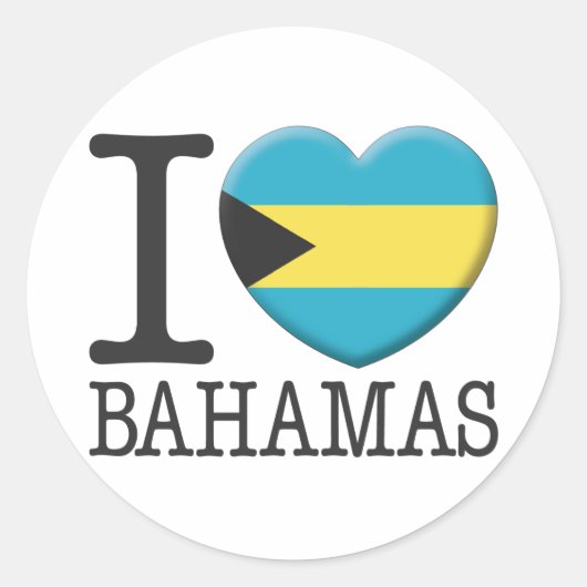 Bahamas Runder Aufkleber (Vorderseite)