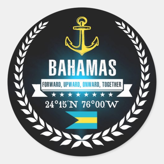 Bahamas Runder Aufkleber (Vorderseite)