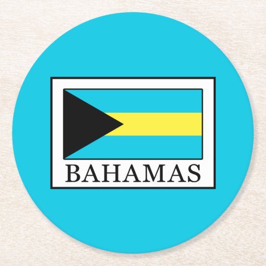 Bahamas Runder Pappuntersetzer (Vorderseite)