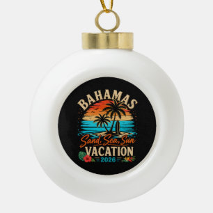 Bahamas Sand Meer Sonn Urlaub 2026 Keramik Kugel-Ornament