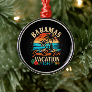 Bahamas Sand Meer Sonn Urlaub 2026 Ornament Aus Metall